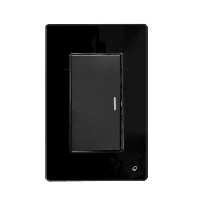 INTERRUPTOR SIMPLE SERIE CRISTAL COLOR NEGRO