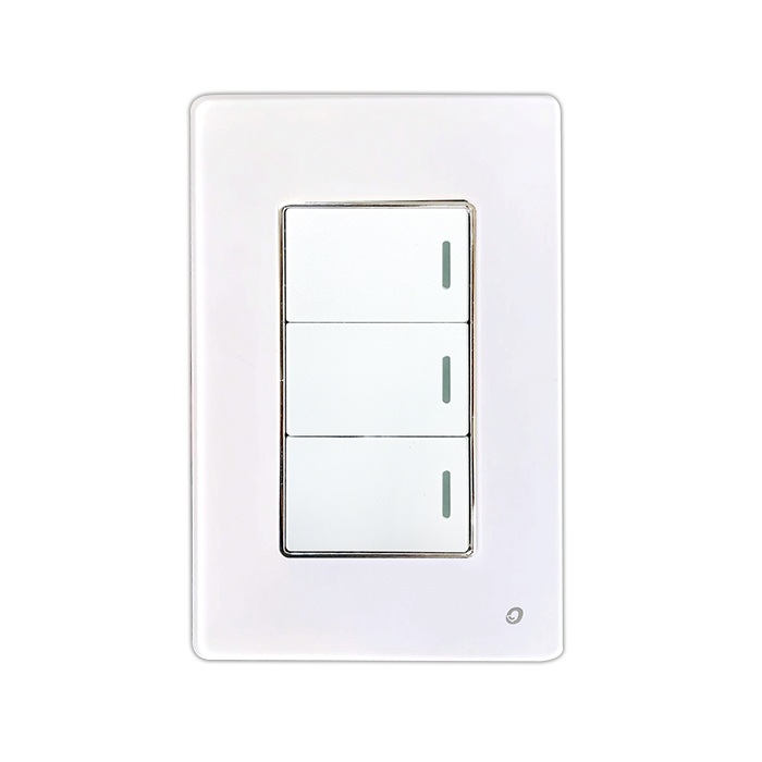 INTERRUPTOR TRIPLE SERIE CRISTAL COLOR BLANCO