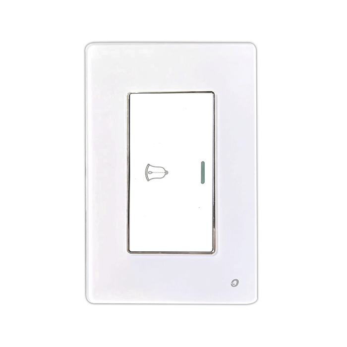 PULSADOR SIMPLE SERIE CRISTAL COLOR BLANCO