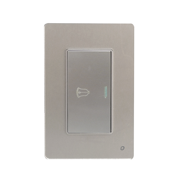 PULSADOR SIMPLE SERIE CRISTAL COLOR GRIS