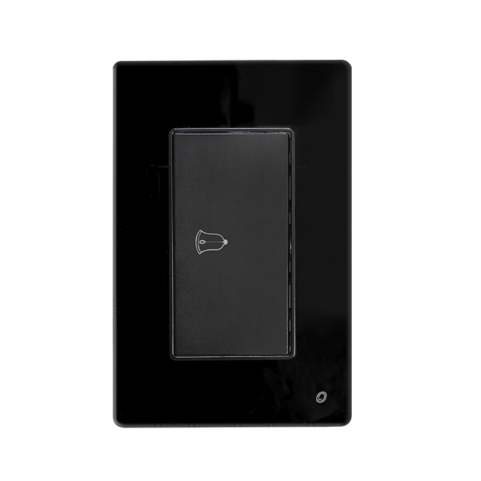 PULSADOR SIMPLE SERIE CRISTAL COLOR NEGRO