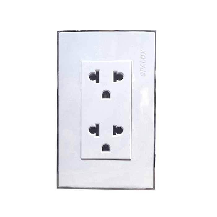 TOMA DOBLE UNIVERSAL COLOR BLANCO LINEA ELEGANTE