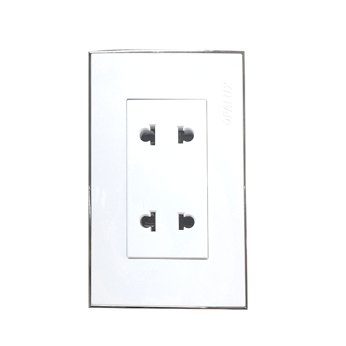 TOMA DOBLE UNIVERSAL COLOR BLANCO LINEA ELEGANTE