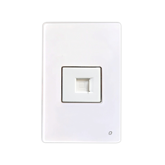 TOMA SIMPLE LAN CAT6 SERIE CRISTAL COLOR BLANCO