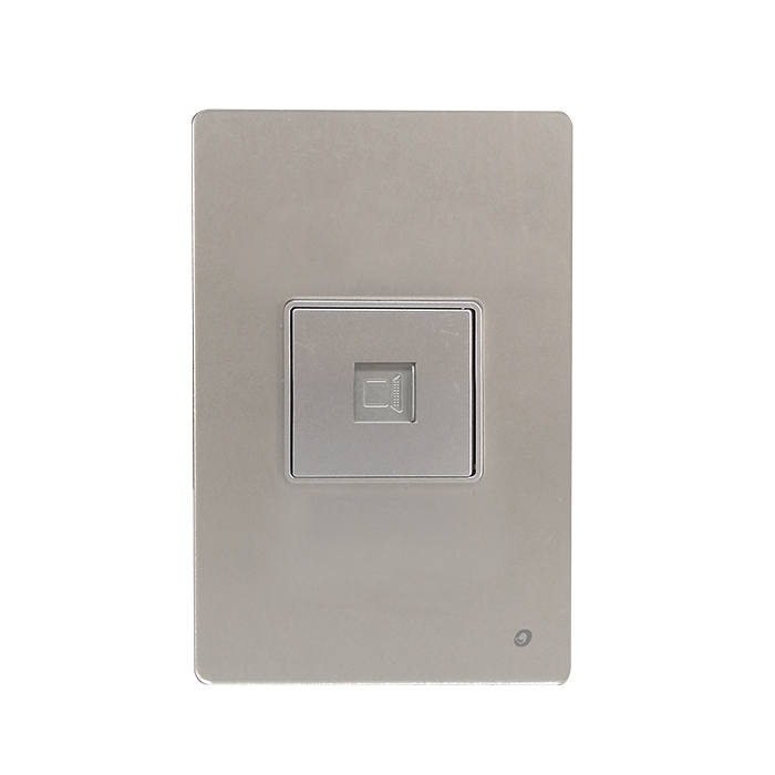TOMA SIMPLE LAN CAT6 SERIE CRISTAL COLOR GRIS