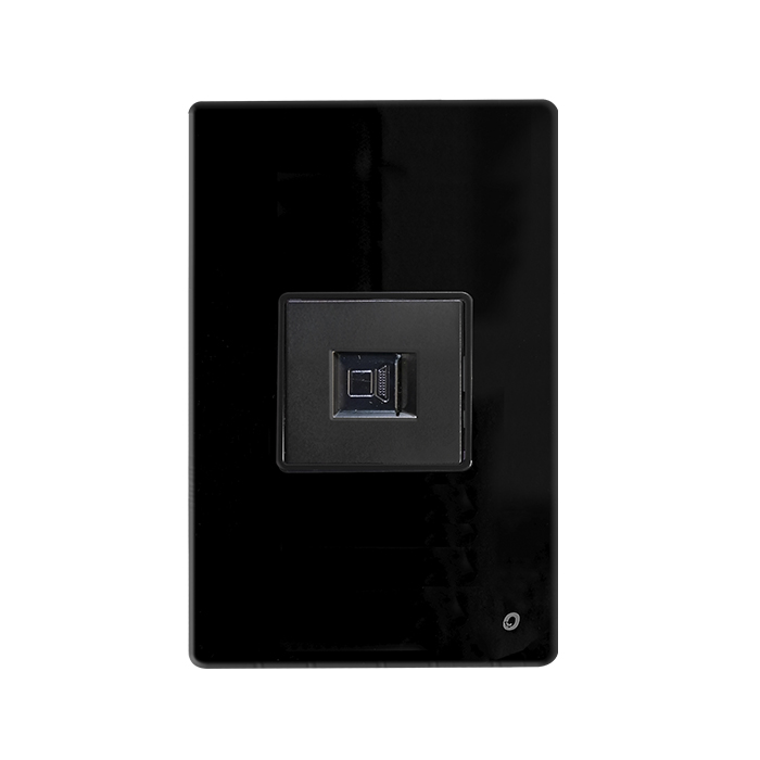 TOMA SIMPLE LAN CAT6 SERIE CRISTAL COLOR NEGRO