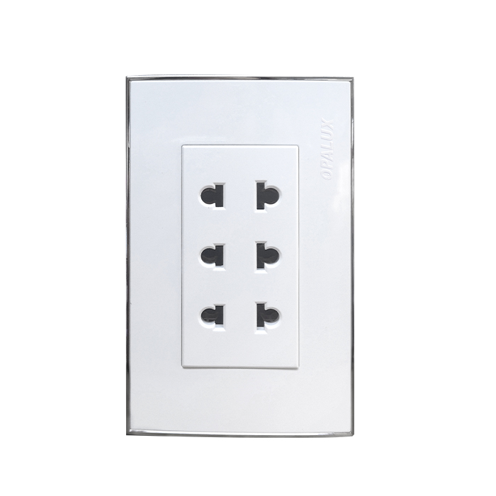 TOMA TRIPLE UNIVERSAL COLOR BLANCO LINEA ELEGANTE