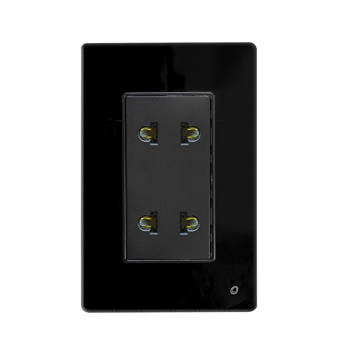 TOMACARRIENTE UNIVERSAL DUPLEX SERIE CRISTAL COLOR NEGRO