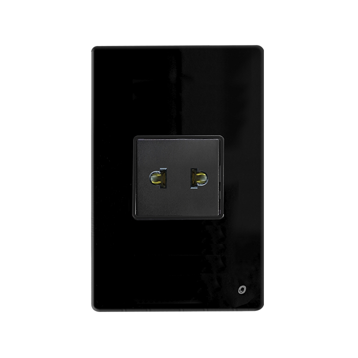 TOMACORRIENTE SIMPLE SERIE CRISTAL COLOR NEGRO