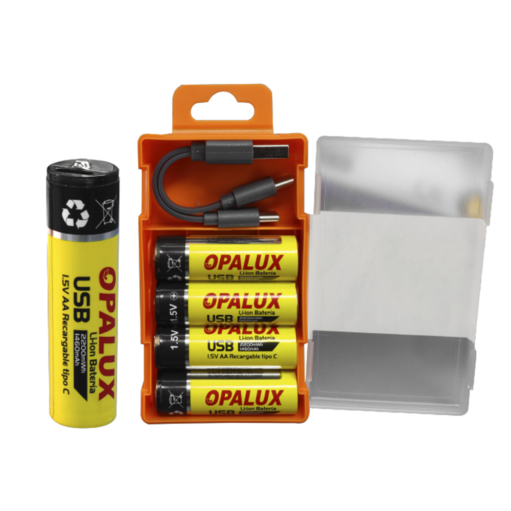 BATERÍA LI-ION 1.5VAA RECARGABLE «OPALUX» CON ENTRADA TIPO C