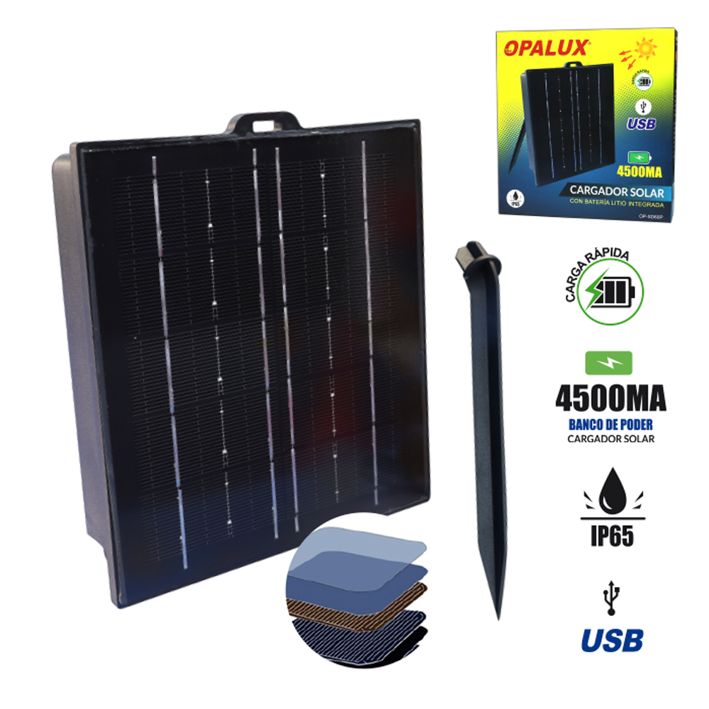 CARGADOR SOLAR CON 3 BATERÍAS DE LITIO INTEGRADA