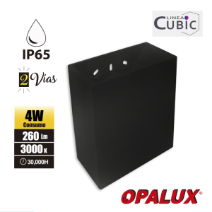 Aplique Exterior LED 4W CUBIC 12 NEGRO