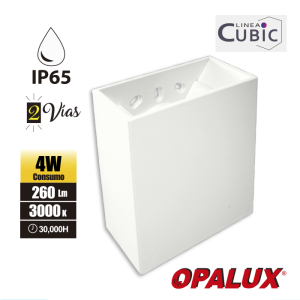Aplique Exterior LED 4W CUBIC 12 BLANCO