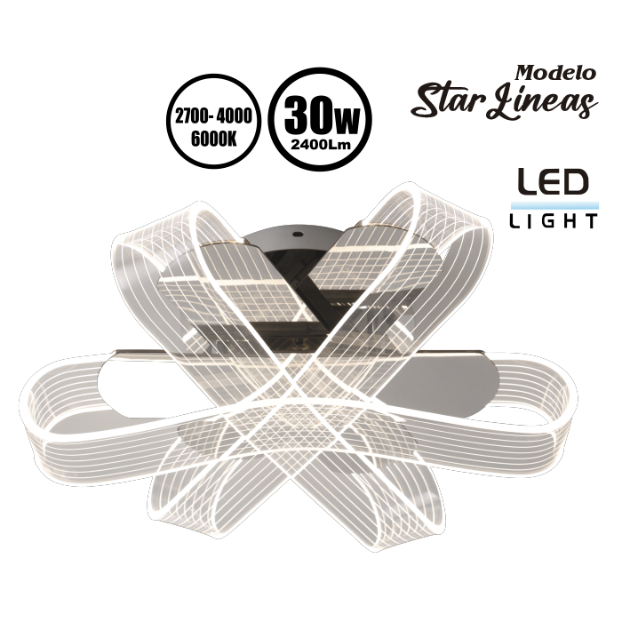 Lámpara de techo STAR LINEAS CROMADO