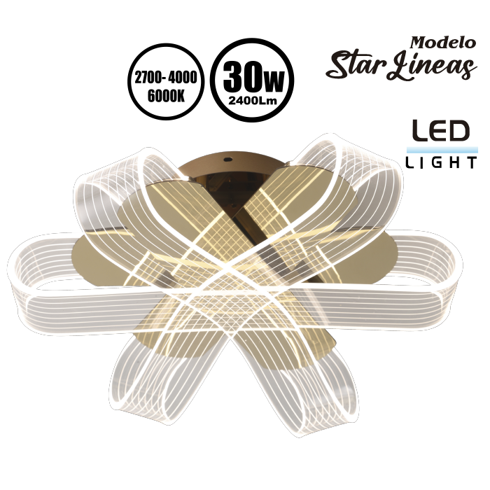 Lámpara de techo STAR LINEAS COBRE