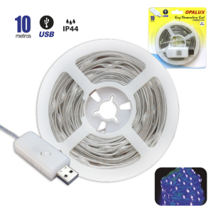LUZ DECORATIVA 100 LED USB AZUL "OPALUX" 10 METROS MASTERX200