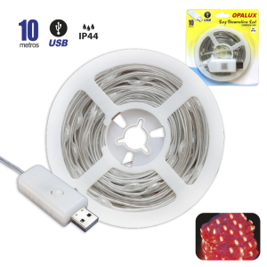 LUZ DECORATIVA 100 LED USB ROJO "OPALUX" 10 METROS MASTERX200