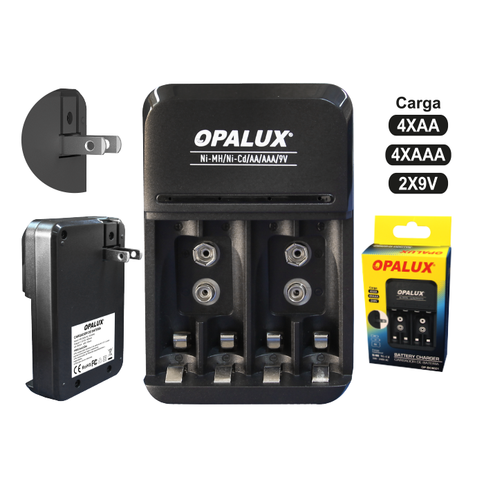 CARGADOR DE BATERÍAS PARA AA/AAA/9V