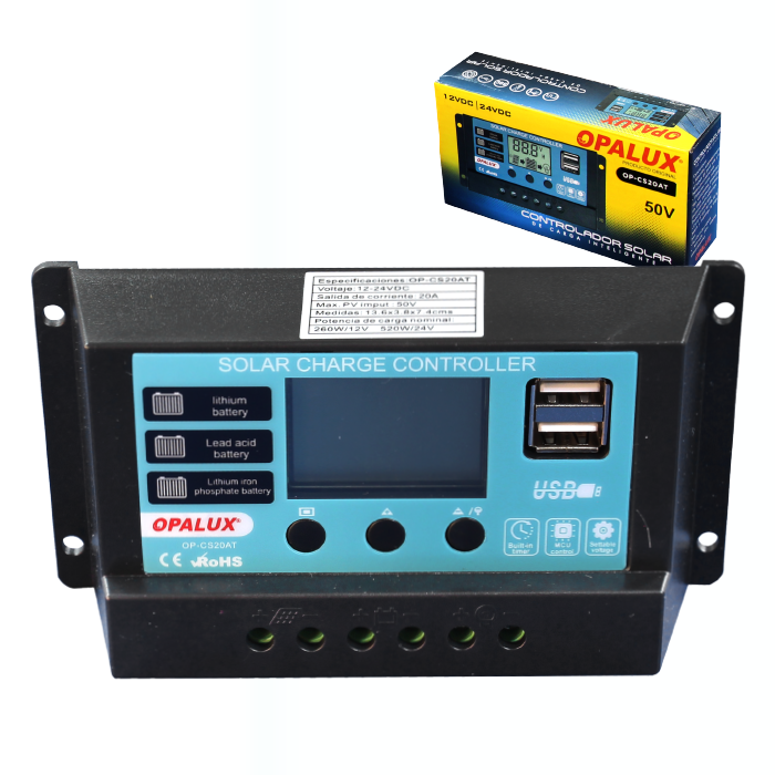 CONTROLADOR SOLAR 20A