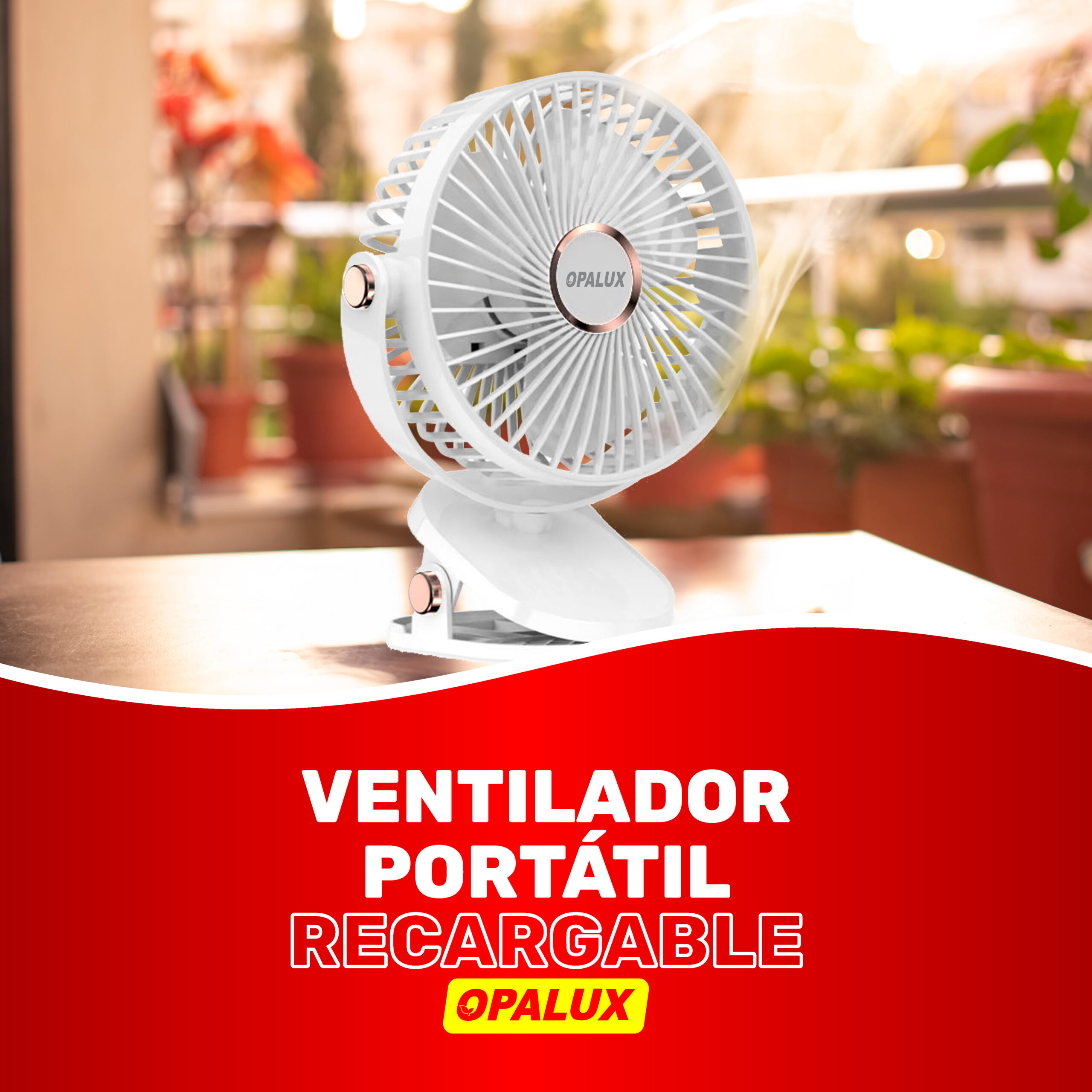 Prepárate para el verano con el Ventilador Portátil Recargable de Opalux