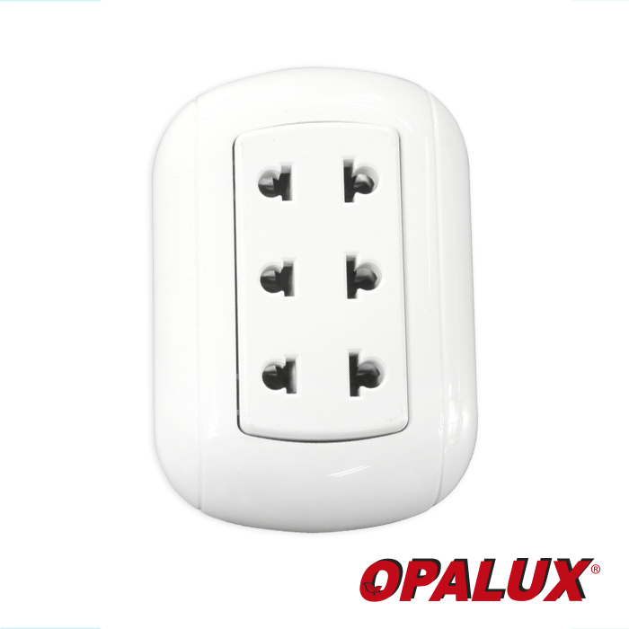 TOMACORRIENTE TRIPLE BLANCO UNIVERSAL 16AMP
