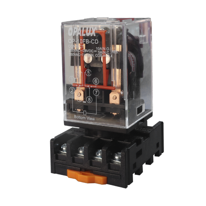 RELÉ DE POTENCIA CON BASE 8 PINES