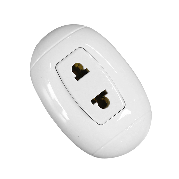 TOMACORRIENTE UNIVERSAL OVAL BLANCO 1 MODULO