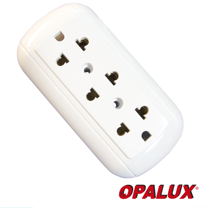 TOMACORRIENTE UNIVERSAL TRIPLE BLANCO