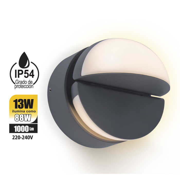 APLIQUE DE PARED GRIS