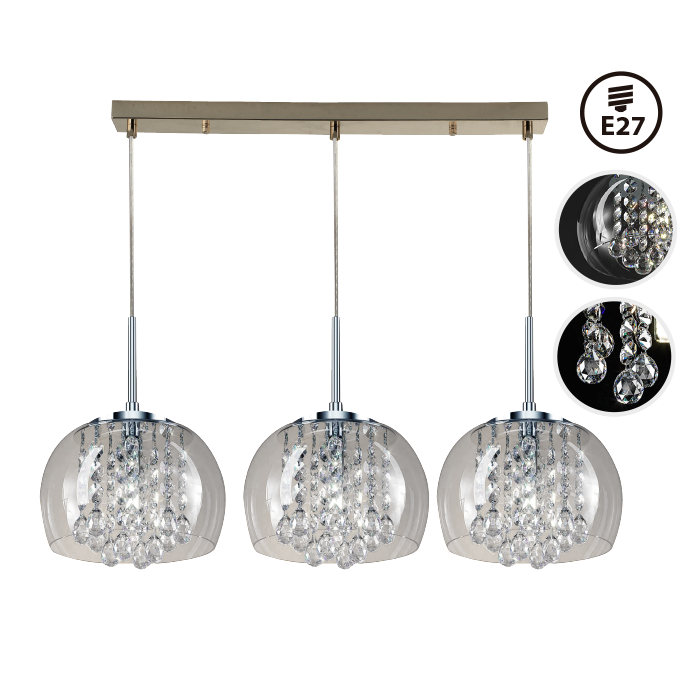 LÁMPARA COLGANTE “VATHI CROMADO”