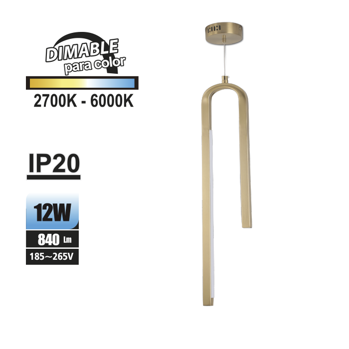 LÁMPARA LED TRICOLOR ENIF GOLD