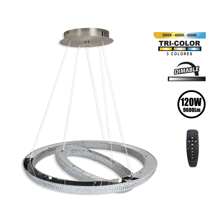 LÁMPARA DE TECHO “SAINT CROMADO”