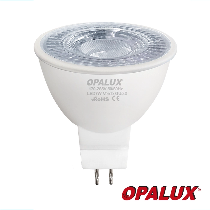 FOCO DICROICO 7W 7LED VERDE 100-240