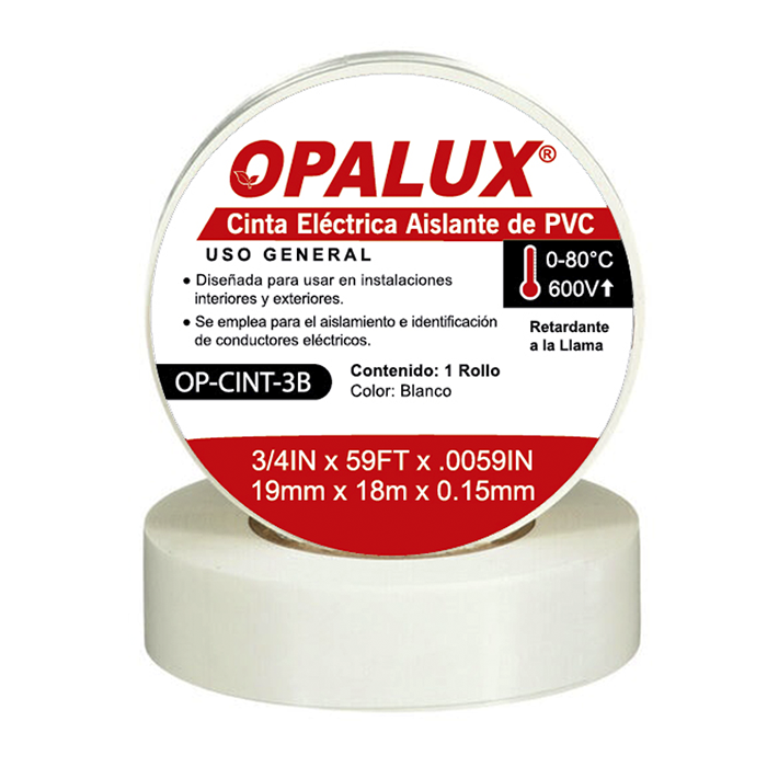 CINTA BLANCA AISLANTE ELECTRICA 20 MTS