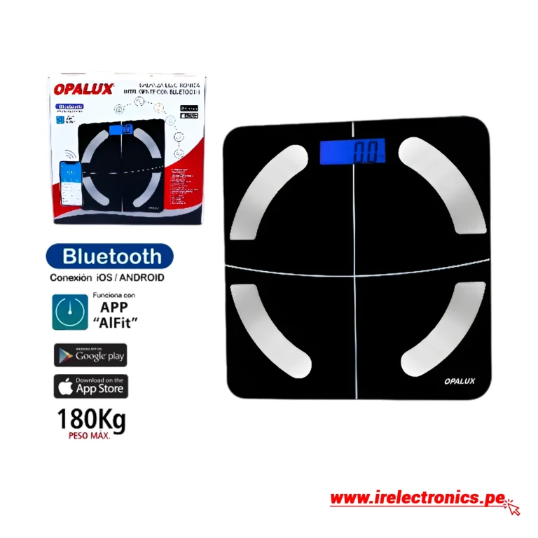 BALANZA ELECTRÓNICA NEGRO CON BLUETOOTH