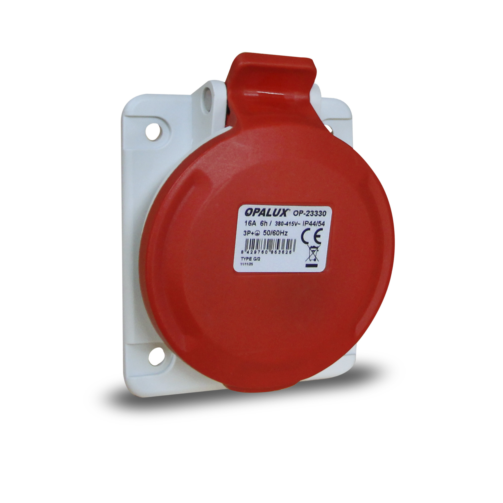 TOMA EMPOTRABLE INCLINADA 10° ROJO