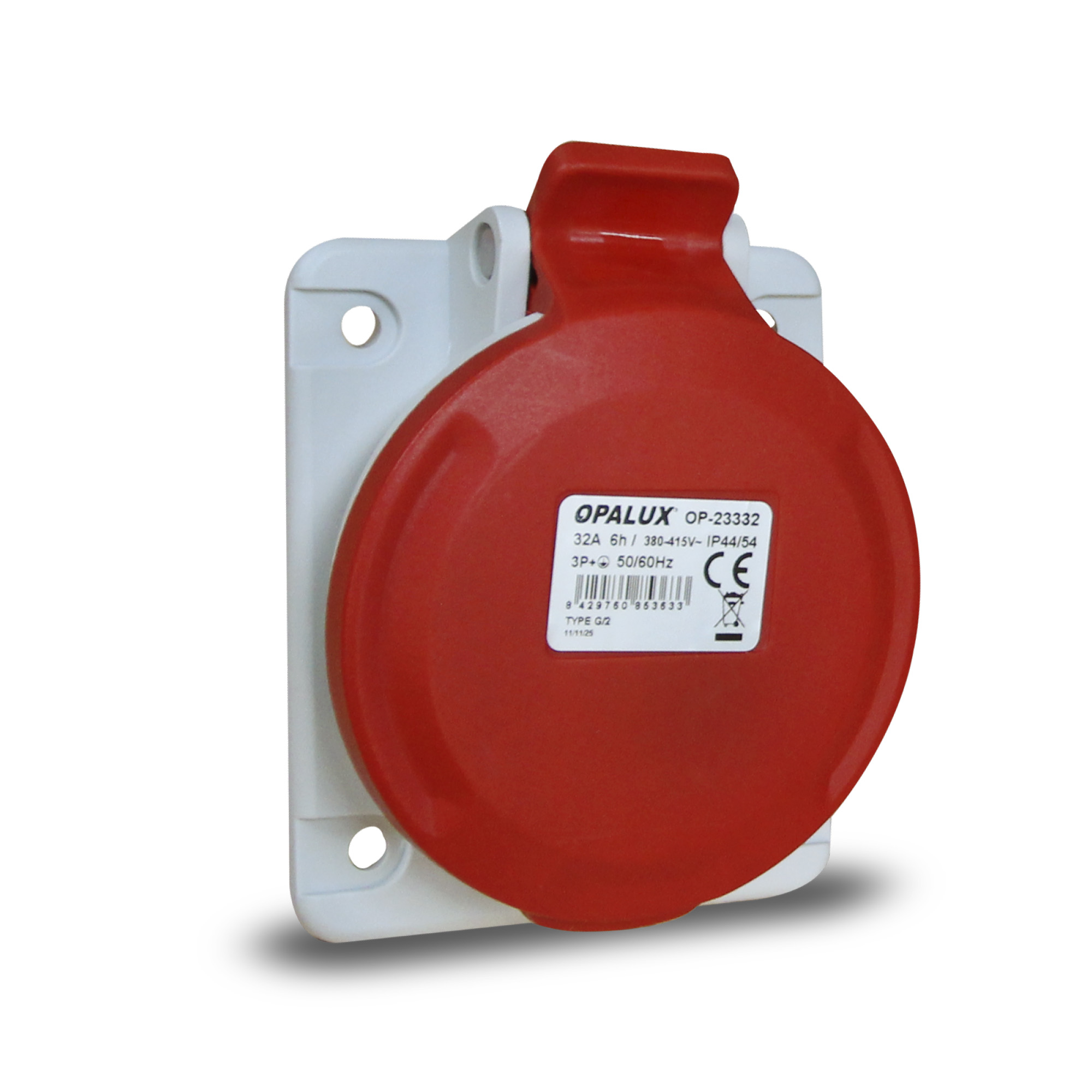 TOMA EMPOTRABLE INCLINADA 10° ROJO