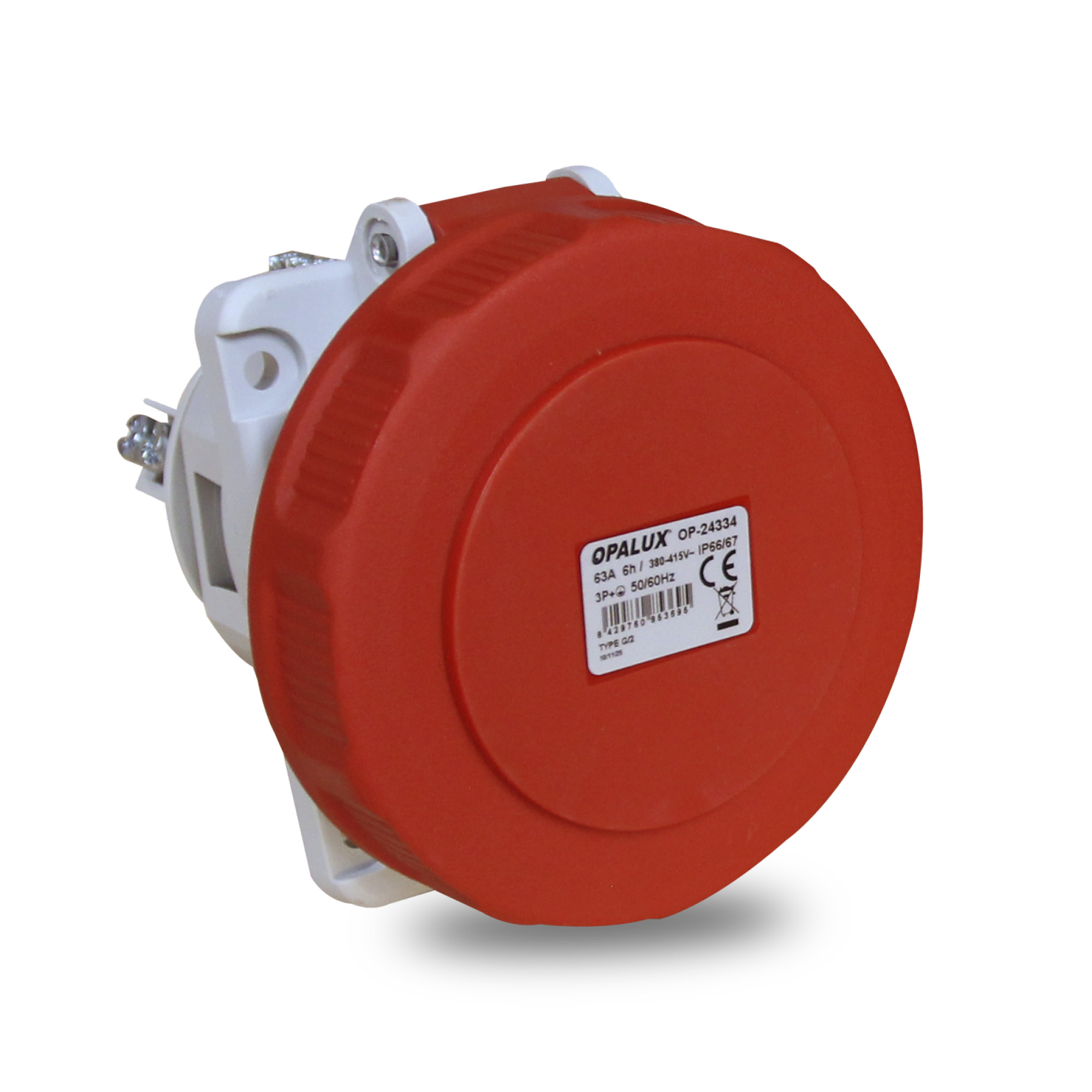 TOMA EMPOTRABLE INCLINADA 10° ROJO