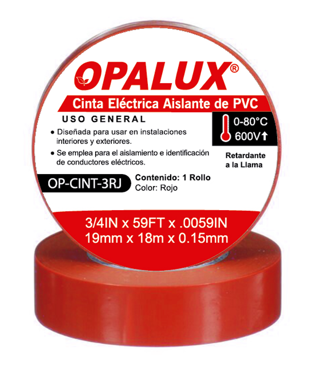 CINTA ELÉCTRICA AISLANTE DE VINIL ROJO