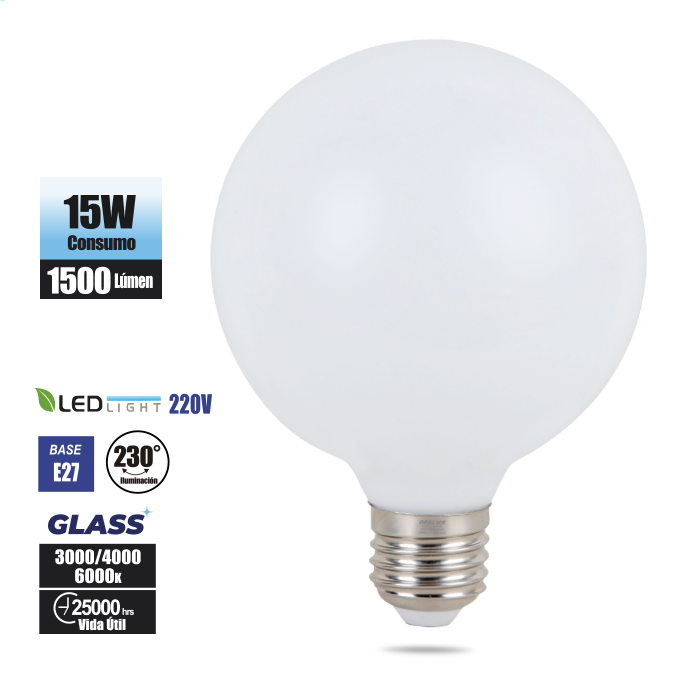 FOCO BOLA LED DE VIDRIO