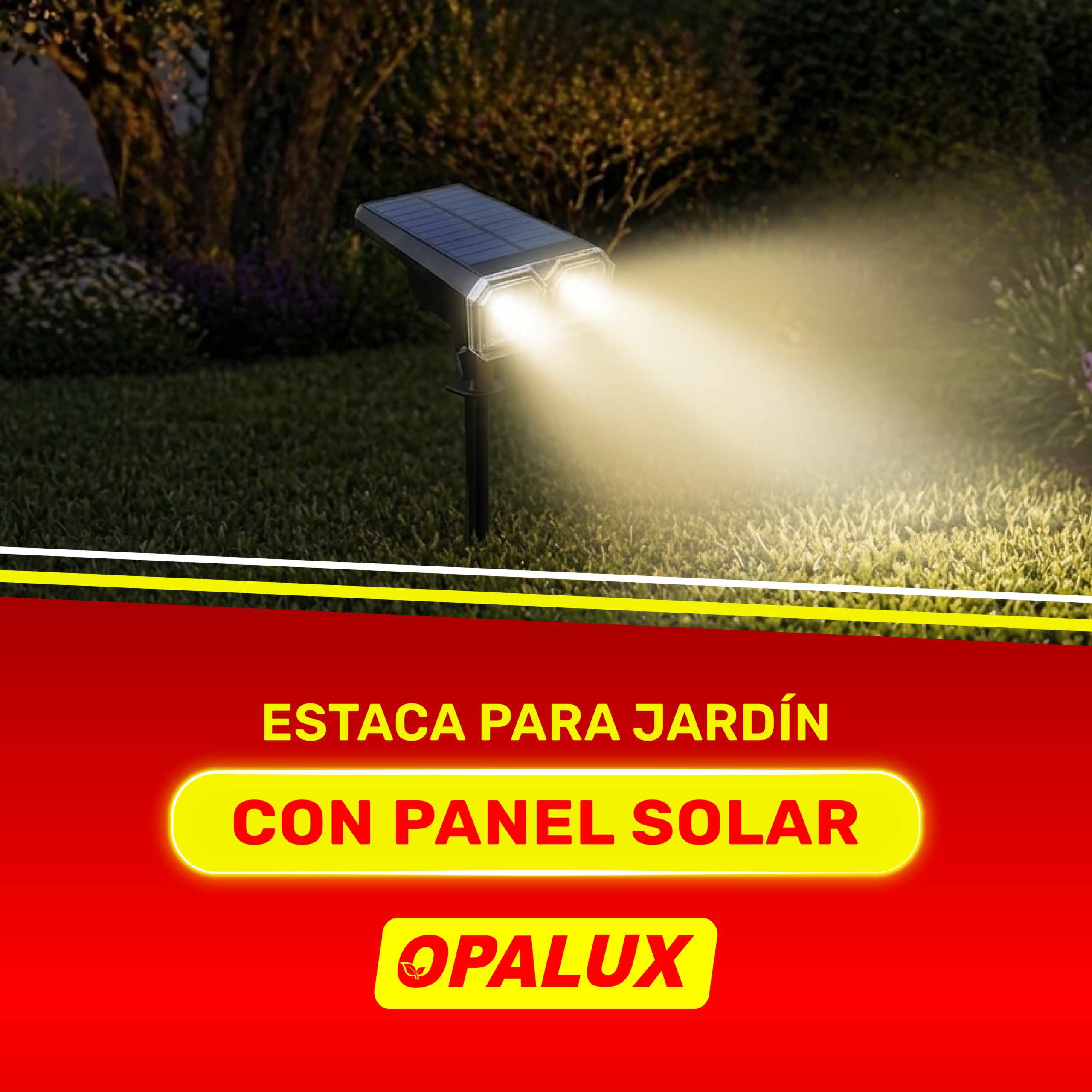 Estaca para jardín con panel solar: La solución LED que OPALUX trae para tus noches al aire libre