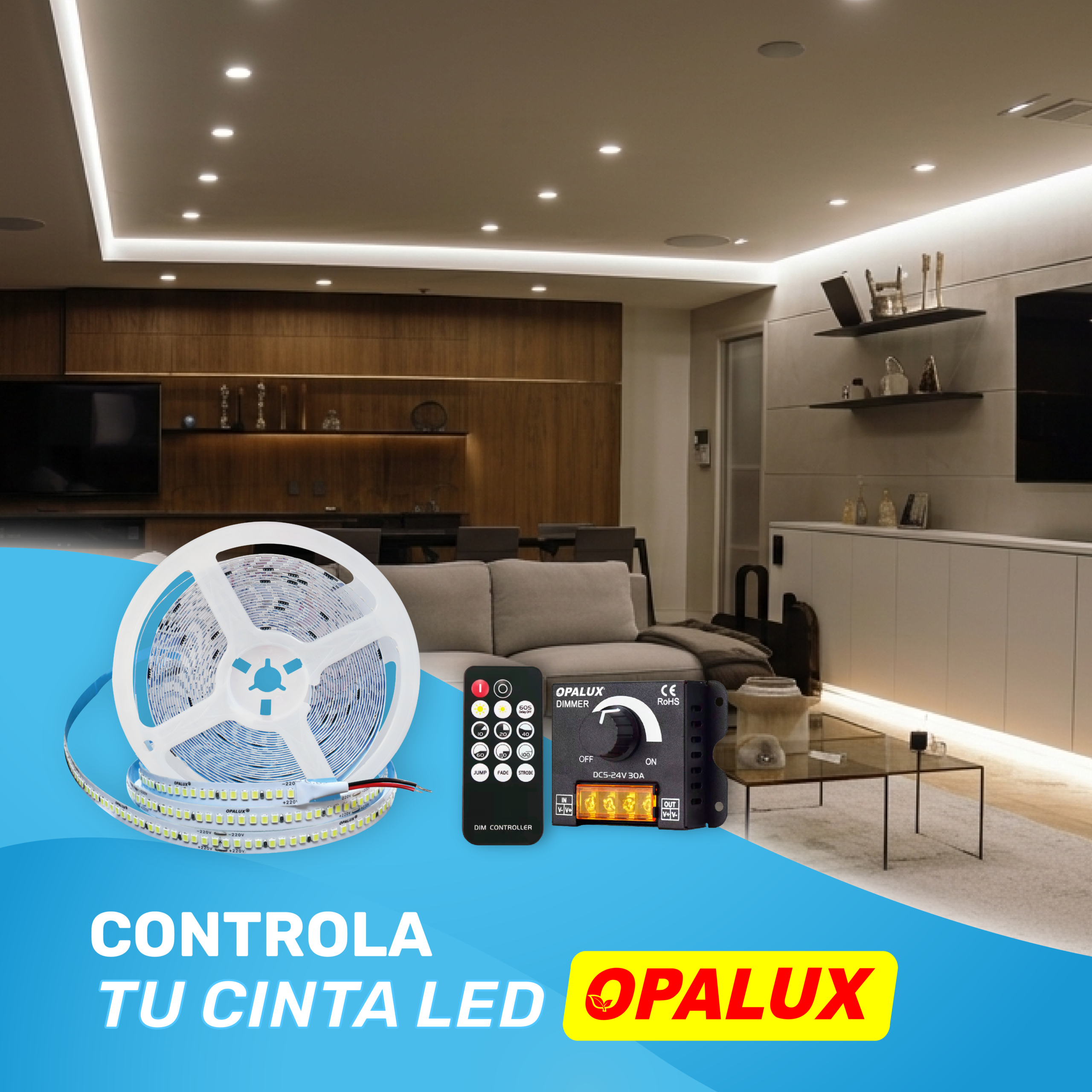 ¿Cómo controlar la luz de tus cintas LED OPALUX y transformar tus espacios?