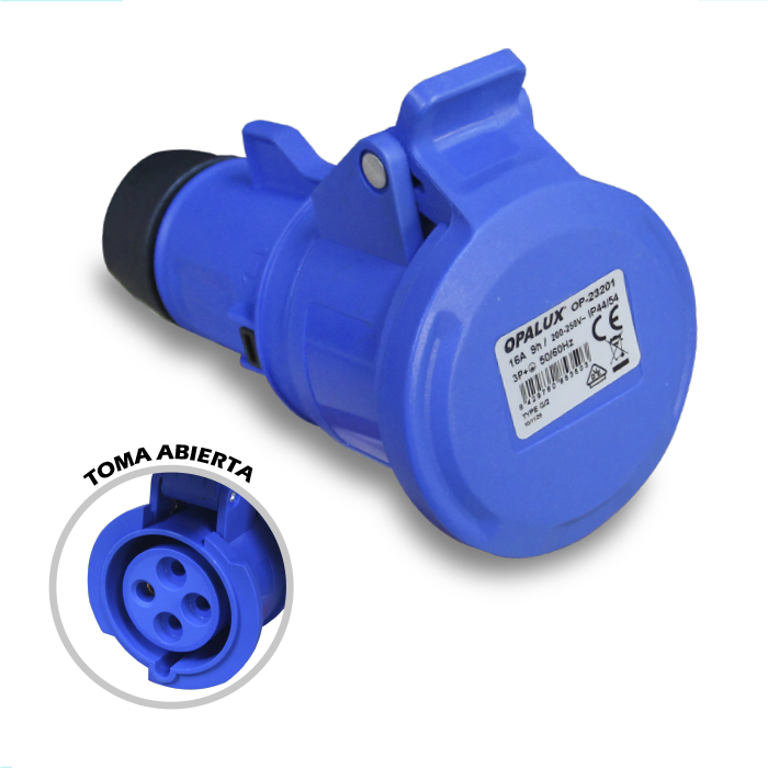 BASE MOVIL HEMBRA OPALUX PA6 LATON 3P + T 16A