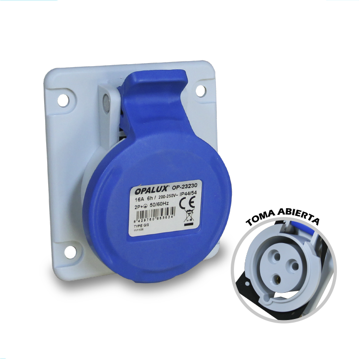 BASE EMPOTRABLE INCLINADA HEMBRA OPALUX PA6/ABS LATON