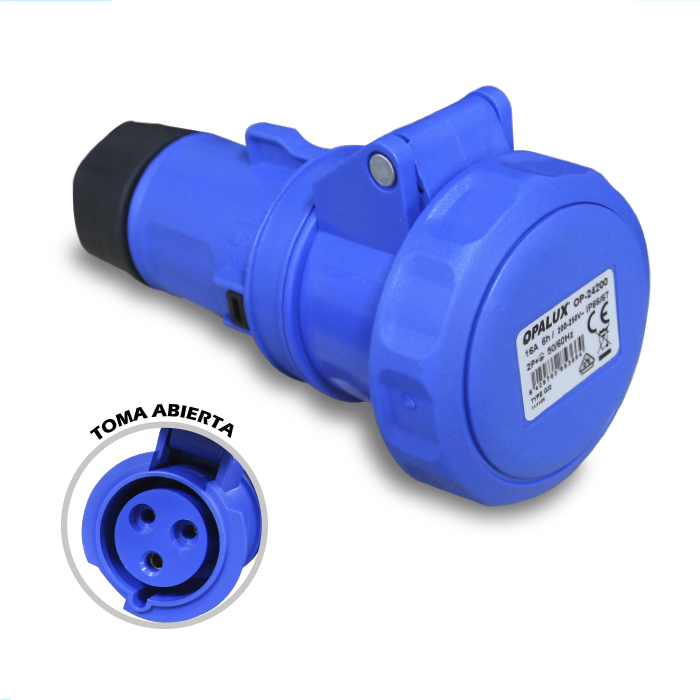 BASE MOVIL HEMBRA OPALUX PA6 LATON 2P + T 16A