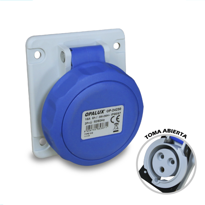BASE EMPOTRABLE INCLINADA HEMBRA OPALUX PA6/ABS LATON