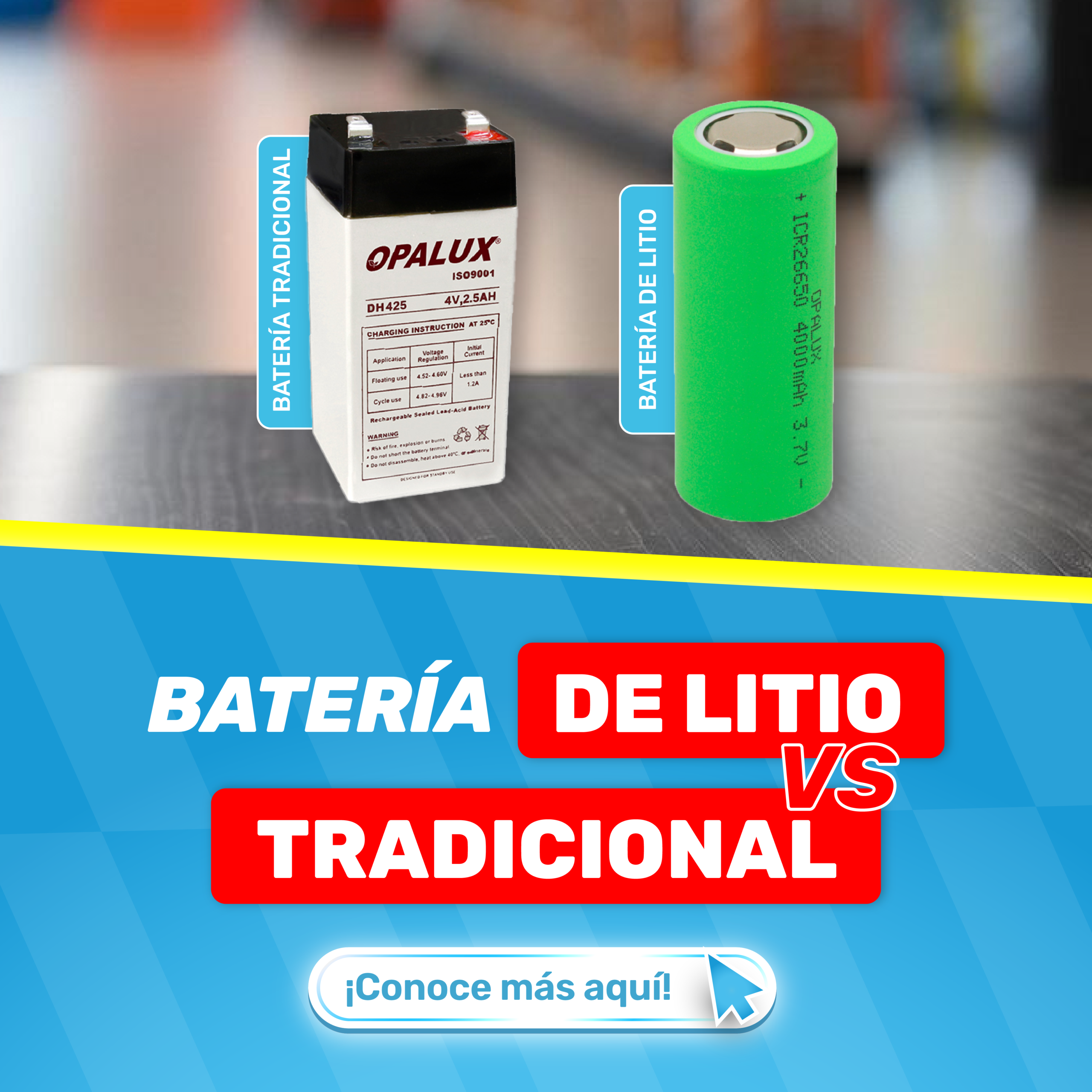 ¿Litio o tradicional? ¿Qué batería conviene más para tu luz de emergencia?