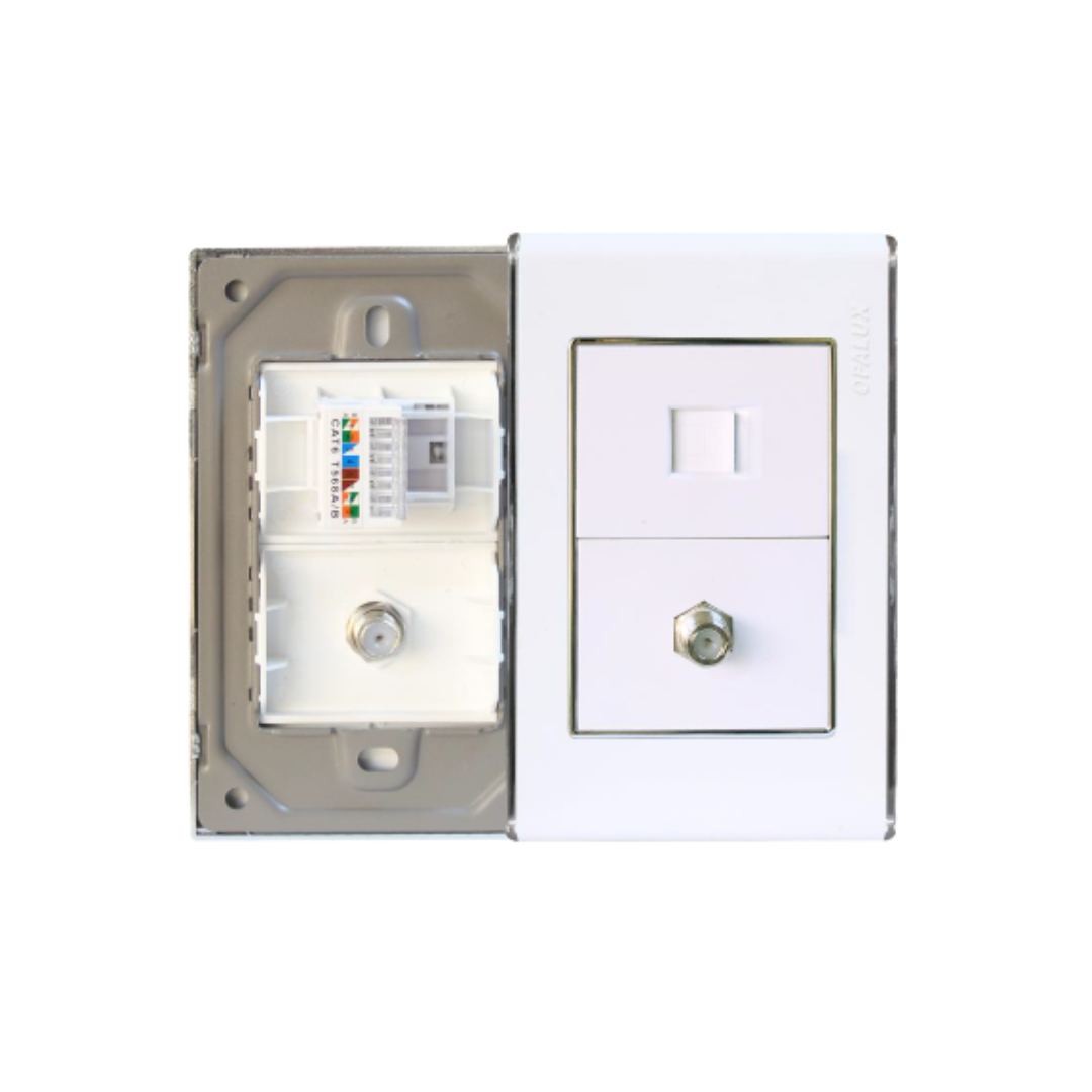 PLACA MIXTA COAXIAL / RJ45 CAT6