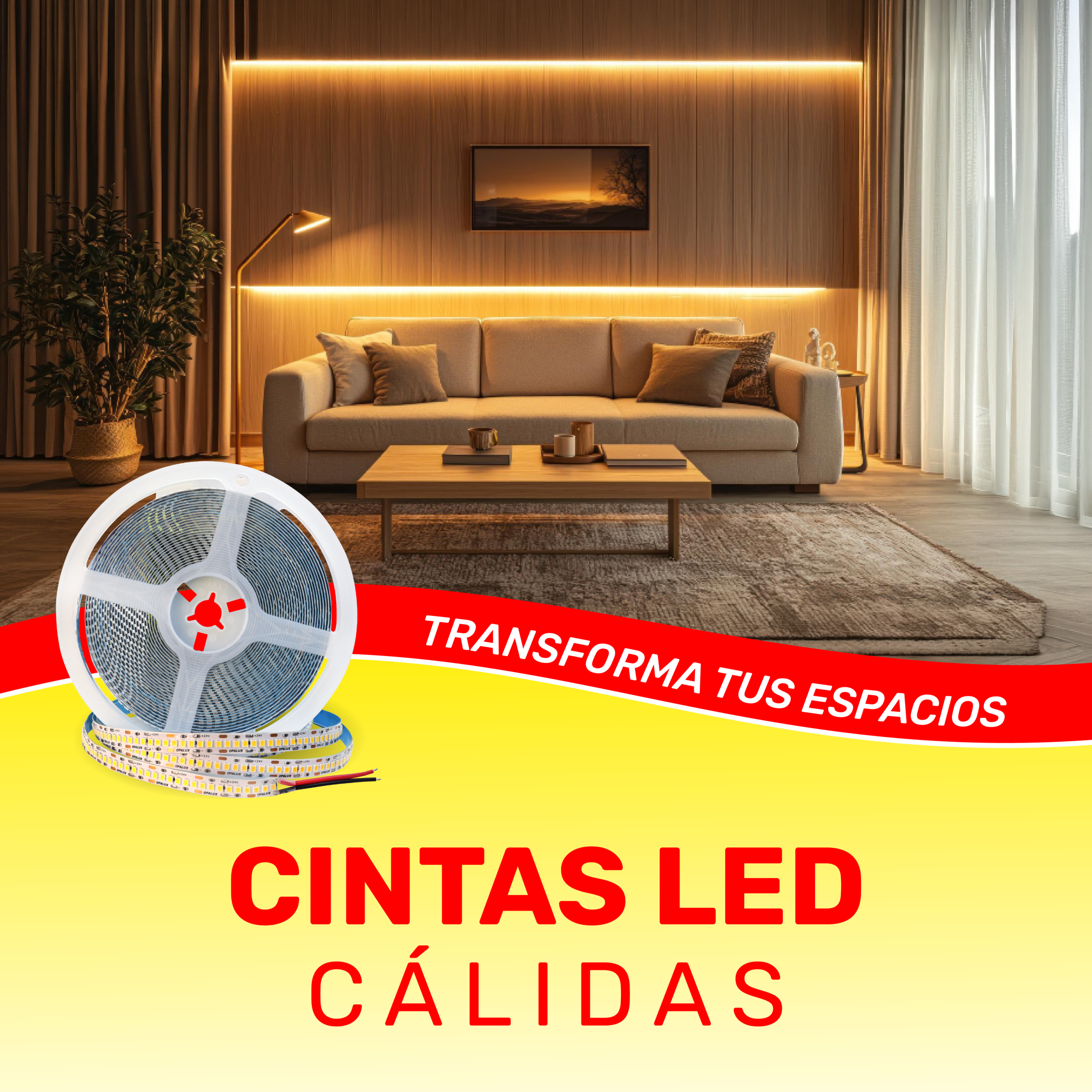 Transforma tus espacios con cintas LED cálidas OPALUX