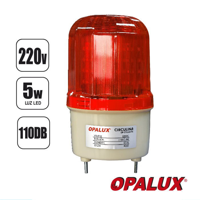 CIRCULINA CON SIRENA 220V AC ROJO
